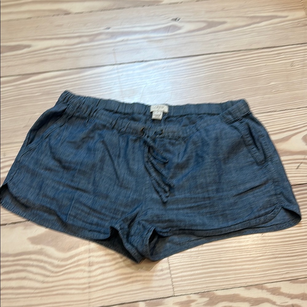 J. Crew High Waist Blue Shorts with Relaxed Fit
